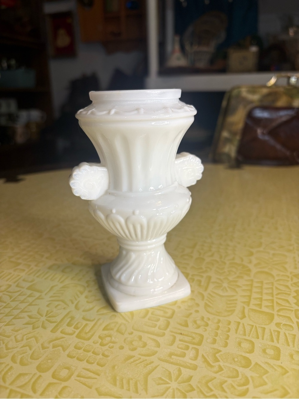 Vintage White Milk Glass Urn Accent Vase - Home Accents